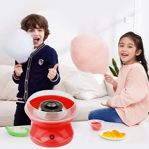 Maszyna do waty cukrowej z patyczkami miarką 550 W - czerwona