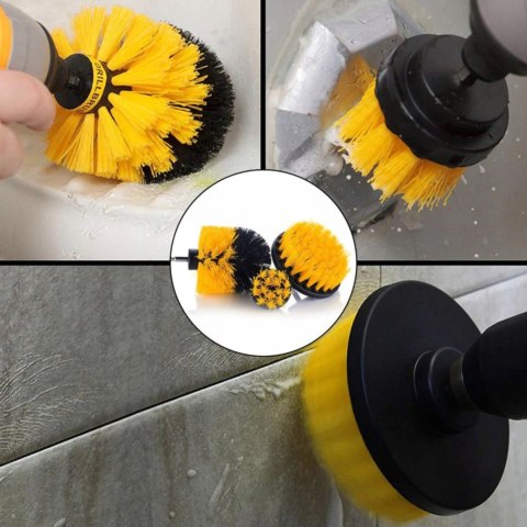 Szczotki pady czyszczące na wkrętarkę 4,5/8,5/10 cm - 3 szt.