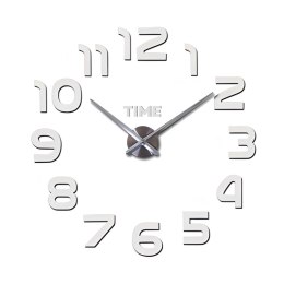 Zegar ścienny naklejany lustrzany nowoczesny cichy śr. 60 cm