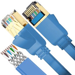 Kabel przewód sieciowy internetowy RJ45 CAT7 1 m niebieski