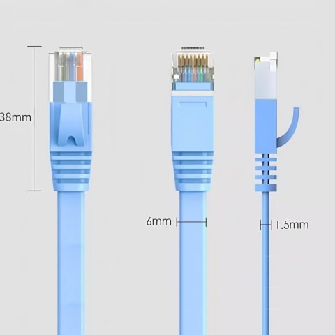 Kabel przewód sieciowy internetowy RJ45 CAT7 1 m niebieski