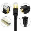 Kabel przewód sieciowy internetowy patchcord RJ45 CAT8 1 m czarny
