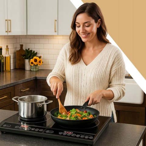 Kuchenka indukcyjna przenośna 2 pola grzewcze 4000 W