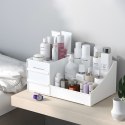 Organizer łazienkowy na kosmetyki biżuterię 2 szuflady 7 przegród - biały