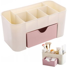 Organizer stojak łazienkowy na kosmetyki pędzle z szufladką