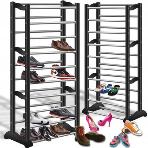 Półka regał stojak na buty 10 poziomów 51 cm