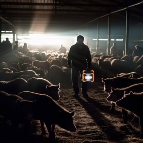Reflektor halogen zewnętrzny przenośny z uchwytem na baterie 30 W