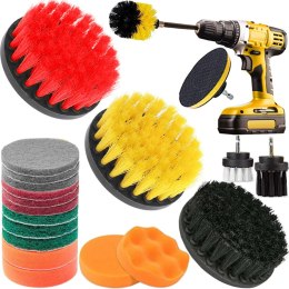 Szczotki pady czyszczące na wkrętarkę - zestaw 22 el.