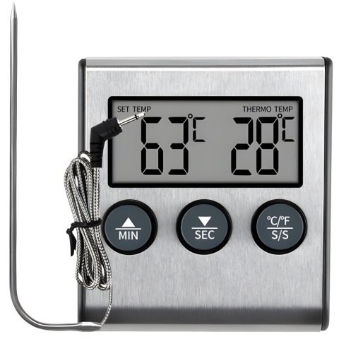 Termometr z sondą minutnikiem do wędzarni grilla 0-250 C