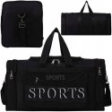 Torba podróżna sportowa na ramię 3 kieszenie - czarna