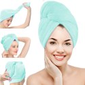 Turban ręcznik do suszenia włosów z mikrofibry chłonny - miętowy