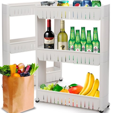 Wózek regał łazienkowy kuchenny szafka mobilna 3 półki 54 x 71 x 12 cm