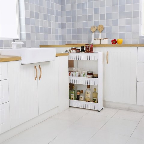 Wózek regał łazienkowy kuchenny szafka mobilna 3 półki 54 x 71 x 12 cm