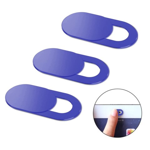 Zaślepka zasłaniająca do kamery laptopa niebieska - 3 szt.