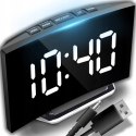 Zegarek budzik elektroniczny z termometrem datą lustro LED
