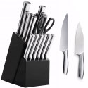 Zestaw noży kuchennych stalowych w bloku - 16 el.