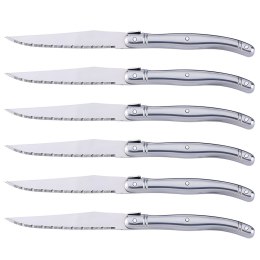 Zestaw noży kuchennych ząbkowanych do steków grilla BBQ w bloku - 6 el.