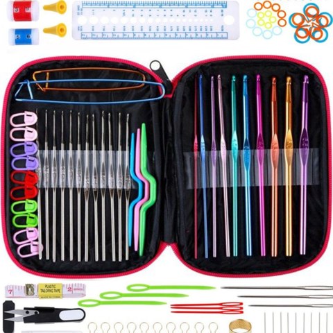 Zestaw szydełek metalowych w etui - 100 el.