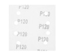 PAPIER ŚCIERNY KWADRAT P120 113*113MM, 8 OTW. 5 SZT.