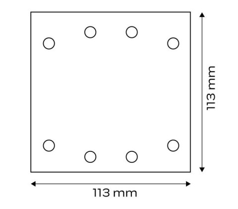 PAPIER ŚCIERNY KWADRAT P80 113*113MM, 8 OTW. 5 SZT.
