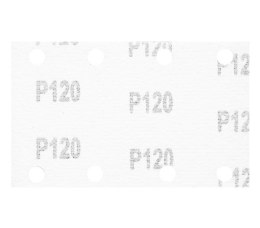 PAPIER ŚCIERNY PROSTOKĄT P120 130*80MM, 8 OTW. 5 SZT.