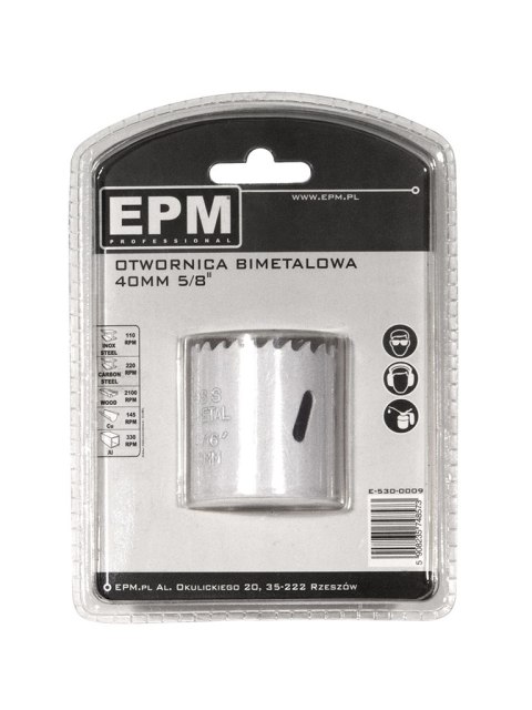 OTWORNICA BI-METALOWA 40MM UCHWYT 5/8'' OTWORNICA BI-METALOWA 40MM UCHWYT 5/8''