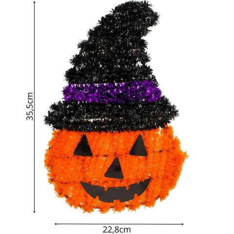 FIGURKA DEKORACYJNA DYNIA 35CM HALLOWEEN FIOLETOWY PASEK FIGURKA DEKORACYJNA DYNIA 35CM HALLOWEEN FIOLETOWY PASEK