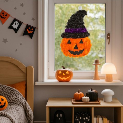 FIGURKA DEKORACYJNA DYNIA 35CM HALLOWEEN FIOLETOWY PASEK FIGURKA DEKORACYJNA DYNIA 35CM HALLOWEEN FIOLETOWY PASEK
