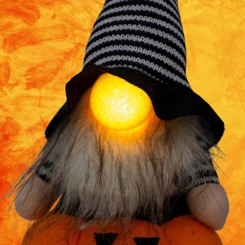 FIGURKA DEKORACYJNA NA DYNI 25CM LED HALLOWEEN POMARAŃCZOWA FIGURKA DEKORACYJNA NA DYNI 25CM LED HALLOWEEN POMARAŃCZOWA