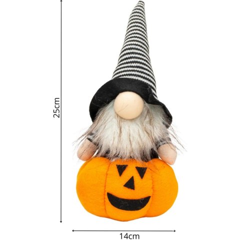 FIGURKA DEKORACYJNA NA DYNI 25CM LED HALLOWEEN POMARAŃCZOWA FIGURKA DEKORACYJNA NA DYNI 25CM LED HALLOWEEN POMARAŃCZOWA
