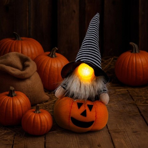 FIGURKA DEKORACYJNA NA DYNI 25CM LED HALLOWEEN POMARAŃCZOWA FIGURKA DEKORACYJNA NA DYNI 25CM LED HALLOWEEN POMARAŃCZOWA