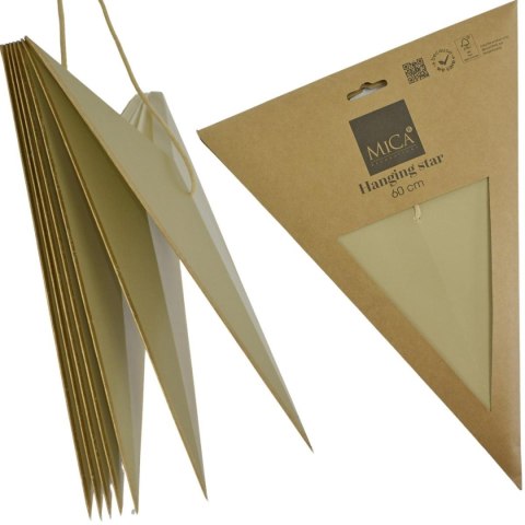 GWIAZDA DEKORACYJNA WISZĄCA PAPIEROWA FSC 18x60CM BEŻOWA 7 RAMION MICA GWIAZDA DEKORACYJNA WISZĄCA PAPIEROWA FSC 18x60CM BEŻOWA 7 RAMION MICA