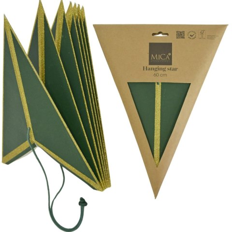 GWIAZDA DEKORACYJNA WISZĄCA PAPIEROWA FSC 18x60CM ZIELONA 7 RAMION MICA GWIAZDA DEKORACYJNA WISZĄCA PAPIEROWA FSC 18x60CM ZIELONA 7 RAMION MICA