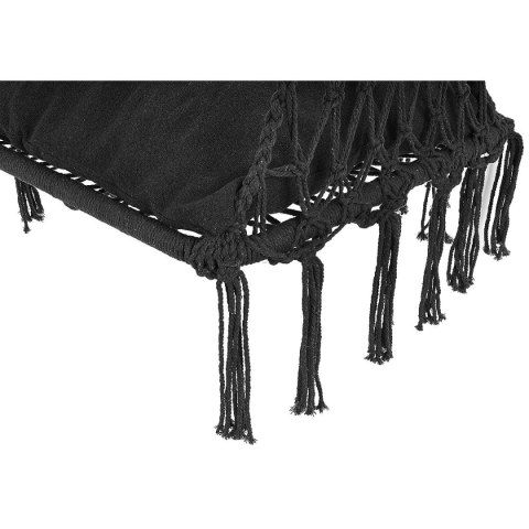 HAMAK AŻUROWY FOTEL WISZĄCY 60x60x115CM Z PODUSZKĄ CIEMNO SZARY
