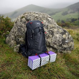 NC17103 KARIMATA SKŁADANA TURYSTYCZNA Z PODBICIEM ALUMINIOWYM + XPE 195 CM FIOLETOWA NILS CAMP