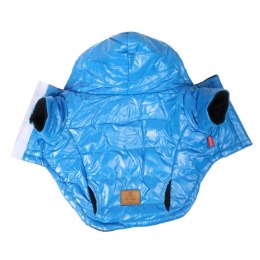 Niebieska kurtka nieprzemakalna z ociepleniem dla średniego psa, rozmiar M