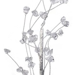 SREBRNA GAŁĄZKA DEKORACYJNA Z KRYSZTAŁKAMI 48 CM