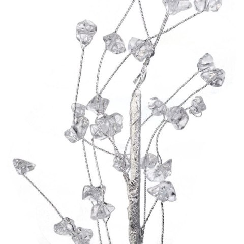 SREBRNA GAŁĄZKA DEKORACYJNA Z KRYSZTAŁKAMI 48 CM