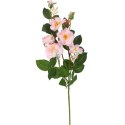 Sztuczna Gałązka Róż w Kolorze Jasno Różowym (5 Róż + 2 Pąki, 72 cm)