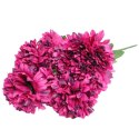 Sztuczny Bukiet 9 Bordowych Chryzantem 58cm Wysokiej Jakości