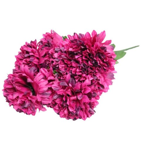 Sztuczny Bukiet 9 Bordowych Chryzantem 58cm Wysokiej Jakości
