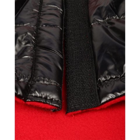 Wodoodporna i ocieplana kurtka zimowa dla średnich psów, czarno-czerwona, rozmiar M z kieszenią na woreczki