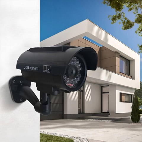 Atrapa kamery do monitoringu z migającą diodą solarna LED