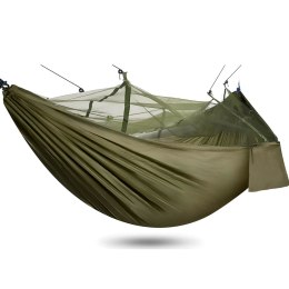 Hamak dwuosobowy turystyczny survivalowy z moskitierą 260 x 140 cm