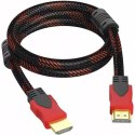 Kabel przewód HDMI FullHD 4K 3D 2.7 m - czarno czerwony