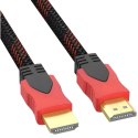 Kabel przewód HDMI FullHD 4K 3D 2.7 m - czarno czerwony