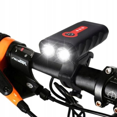 Lampka rowerowa akumulatorowa przód tył 4 tryby 4400 mAh - 2 szt.