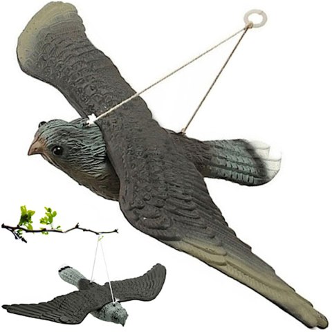 Odstraszacz ptaków gołębi wiszący na balkon jastrząb sokół w locie