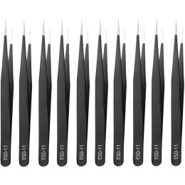 Pęseta antymagnetyczna stalowa ESD-11 14 cm - 10 szt.