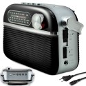 Radio FM kuchenne warsztatowe przenośne zasilane sieciowo bateryjnie
